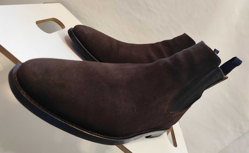 Ghete chelsea plain toe 43 43.5 GANT piele naturala moale maro cafeniu