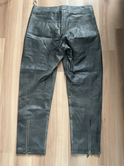 Панталон естествена кожа, цвят сив, нов