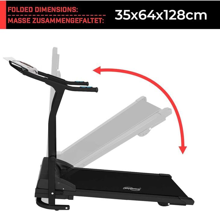 Banda de alergat, pliabilă, 5 programe și 3 nivele de înclinare