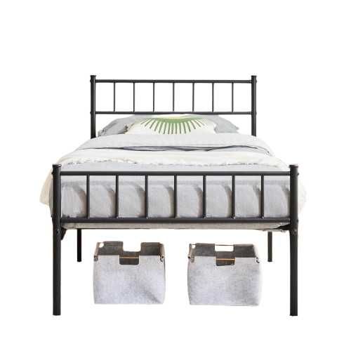 Cadru Pat Metalic Modern Single 90x200 cm |S 615255 Black(90x200cm)