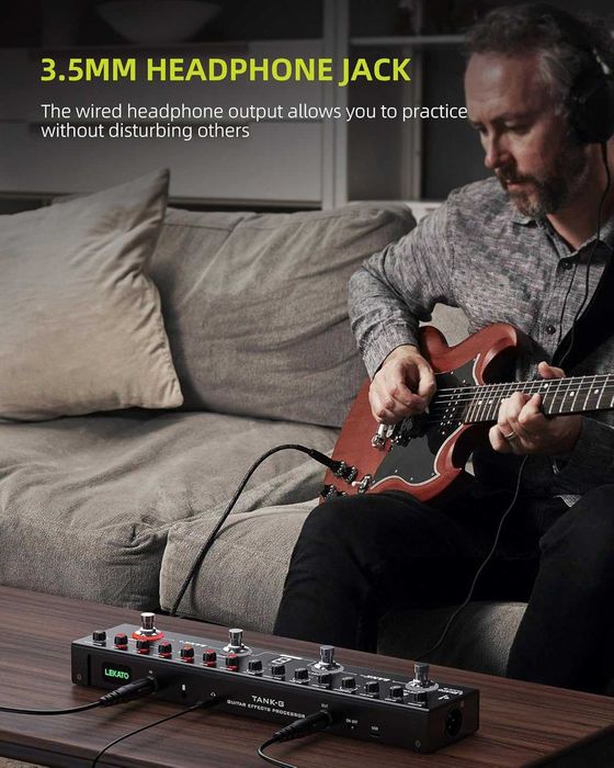 LEKATO китарен ефект / педал с 36 пресета, редактируеми 4 модула...