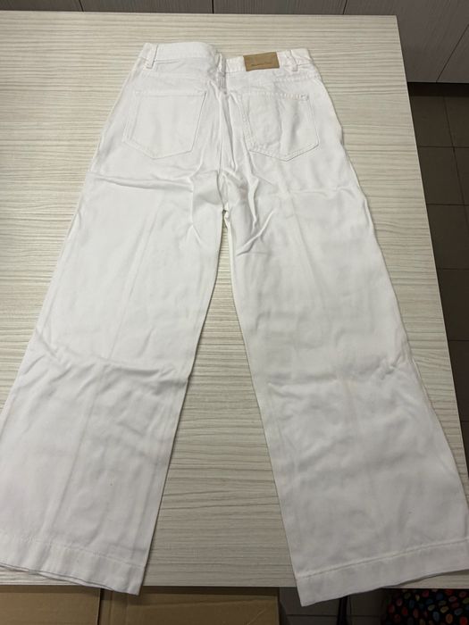 Pantalini denim albi Massimo Dutti marimea 34/XS