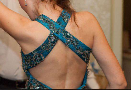 Официална рокля с чантичка - тюркоазено синя