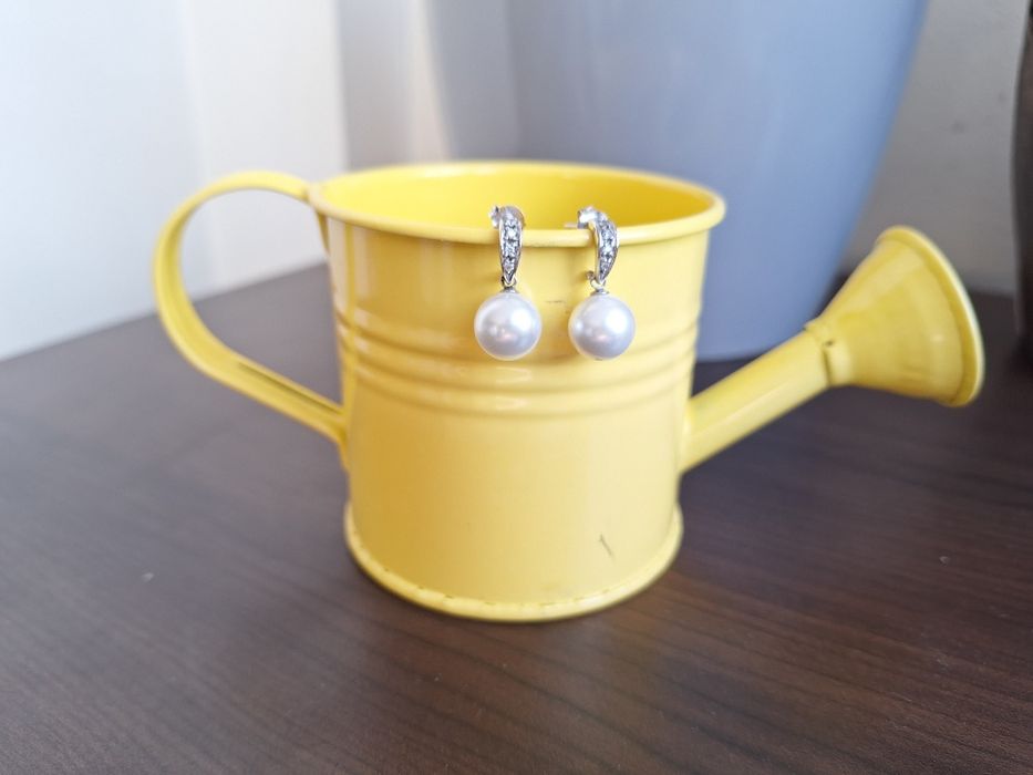 Сребърни обеци с перла Swan pearls