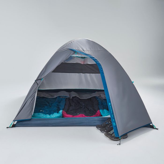 Cort de camping 3 locuri, Mh100 gri - No - produs resigilat Decathlon