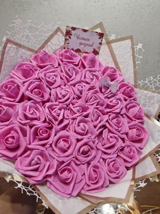 Букет от вечни 35 рози.