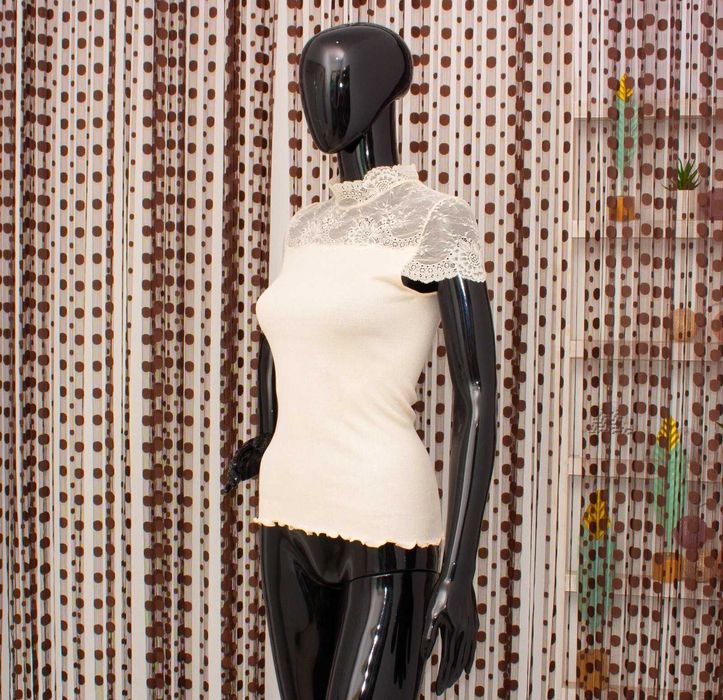 Rosemunde дамска тениска с дантела от коприна и памук М