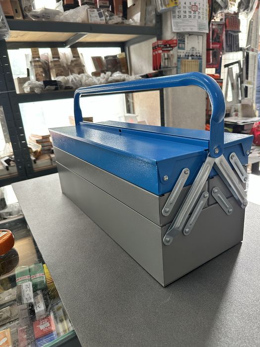 Метален разтегателен куфар за инструменти три реда 5 отделения