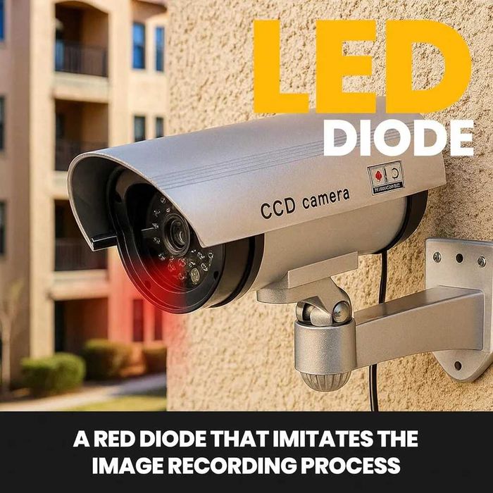 Camera de supraveghere falsa cu bec LED rosu intermitent Dummy CCTV