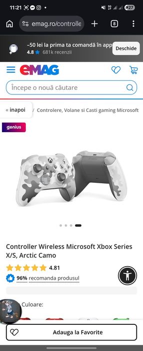Oferta Controller Wireless Microsoft Xbox Series X/S, Arctic Camo