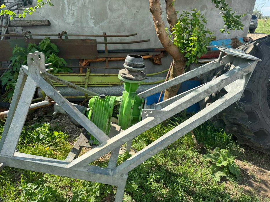 Tambur irigatii zincat furtun 400 ml/Φ100 mm calare hidraulica, pe turbina, aspersoare, carut transport, recent aduse