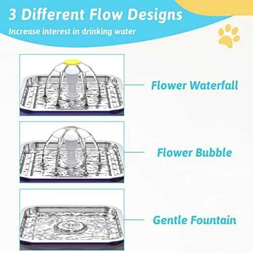 Луксозен Котешки Фонтан 3L LED светлина, Неръждаема Стомана и 3 Режима