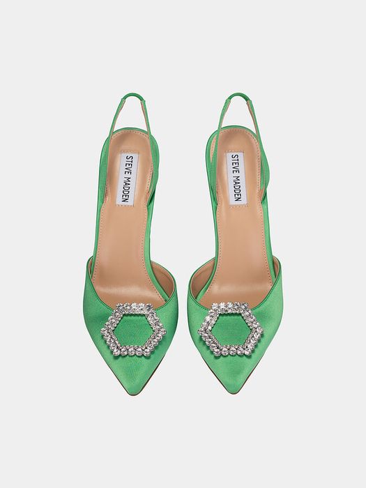 Нови високи обувки стилето Steve Madden в зелено