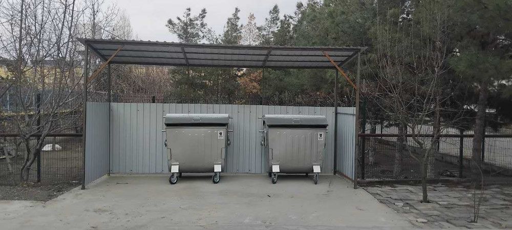 Оцинкованный металичиский мусор бак 1100л