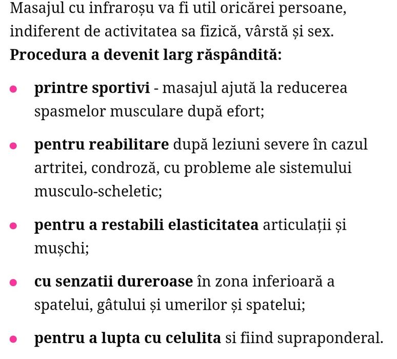 Aparat de masaj cu infraroșu