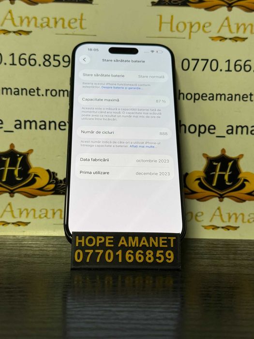 Hope Amanet P10/iPhone 15 PRO 128 GB BATERIE 87%