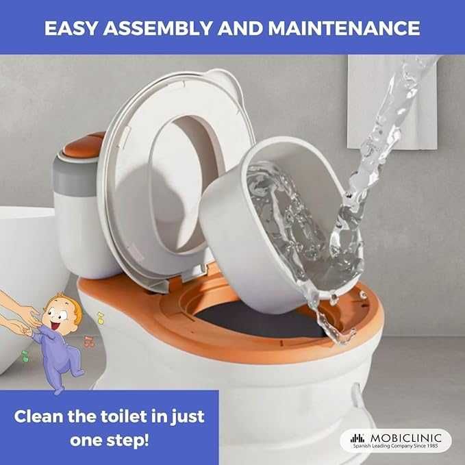 Бебешко гърне тоаелтна Възраст 1-3 години, С капак и звук Mobiclinic