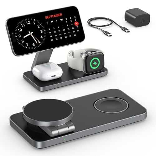 Зарядна станция EXW 3 in 1 Magnetic Wireless Charging Station