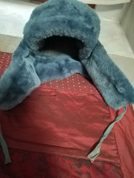 Шапка ушанка изцяло естествен косъм лисица мъжка