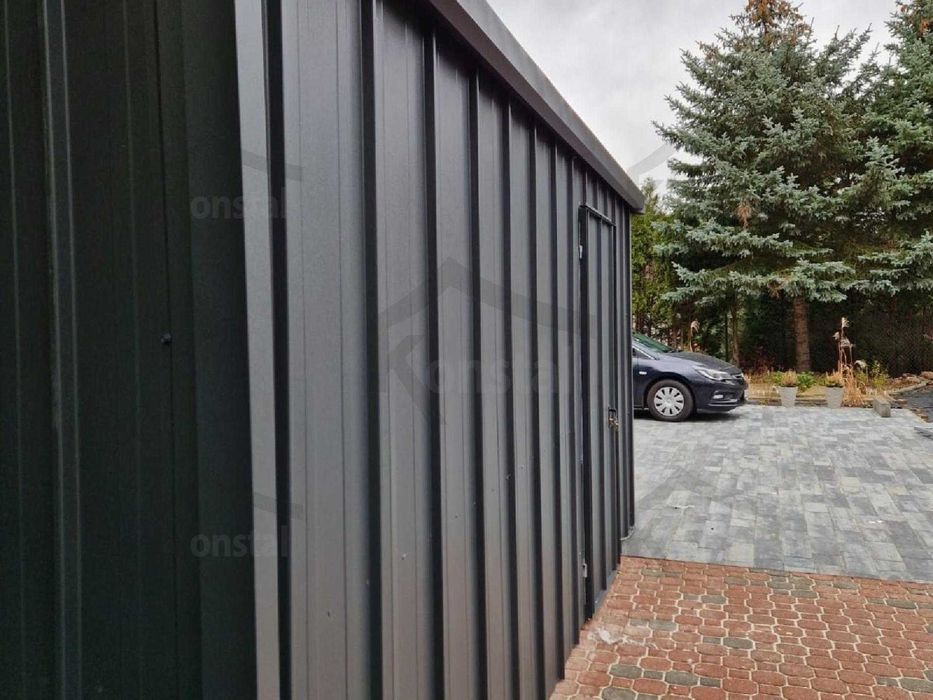 Garaj metalic 7x5 SUPERLINE-PLUS cu carport ajurat + BTX7016