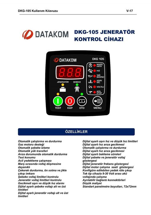 DATAKOM DKG-105 Generator Automatic