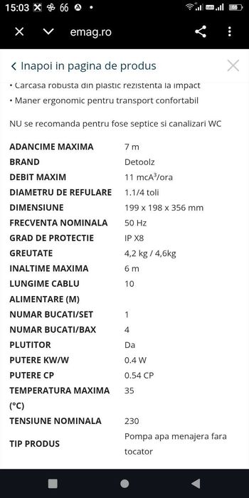 Pompa submersibila apa curata , apa murdara