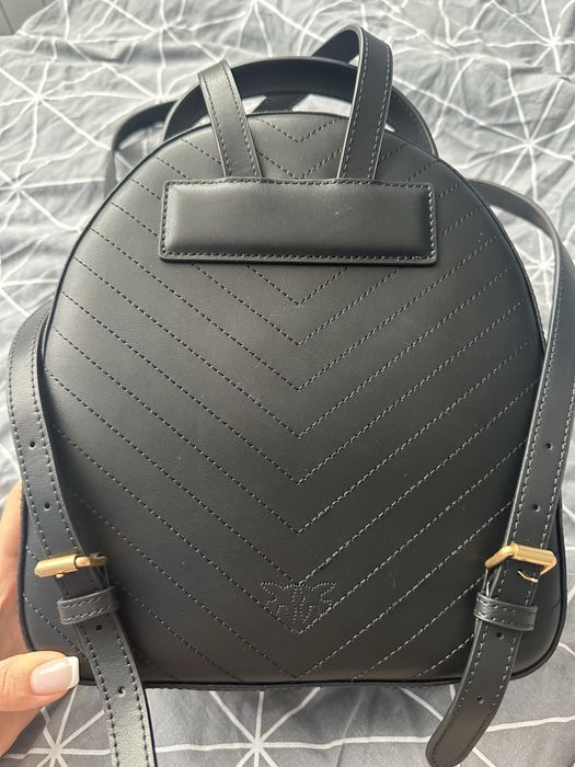 Pinko Love chevron leather backpack