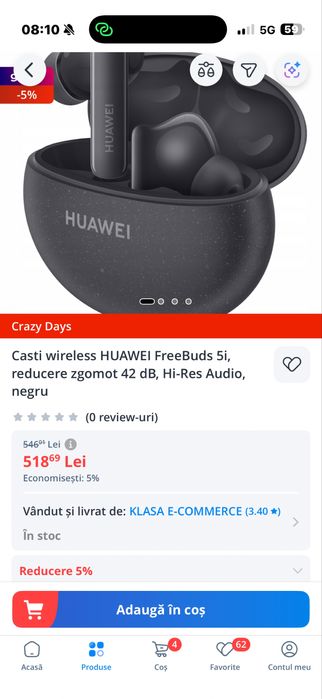 Casti huawei freebuds 5i ANC
