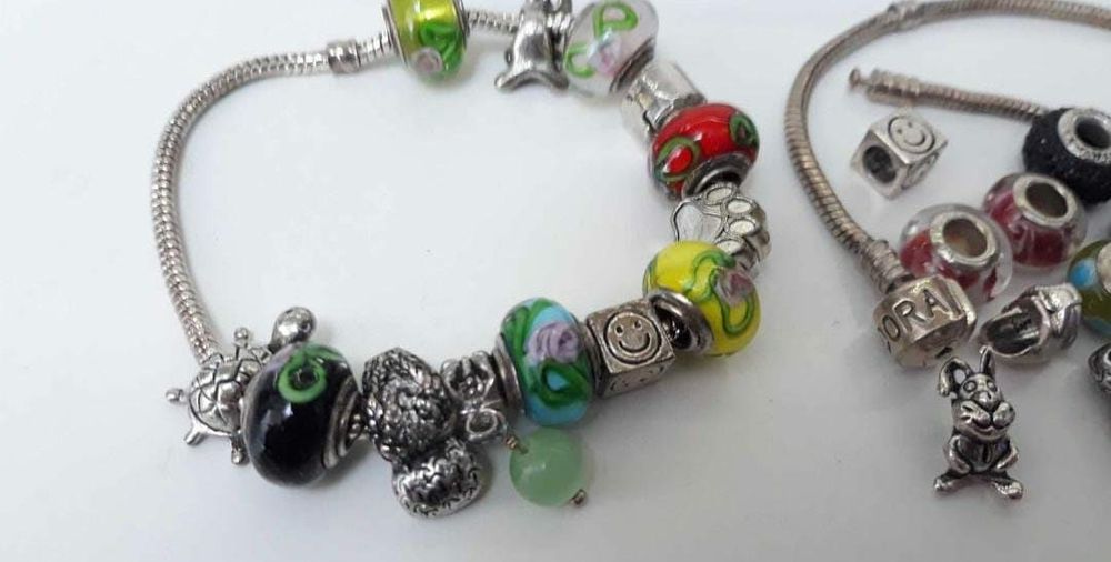 Charmuri bratara,trei bratari,diverse modele,placate cu argint,copii