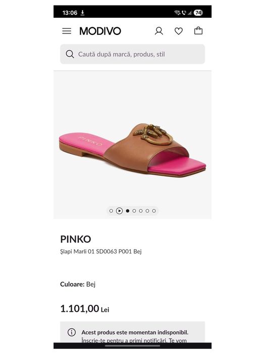 PINKO Şlapi Marli - PINK- Marime 38 (37.5 real)
