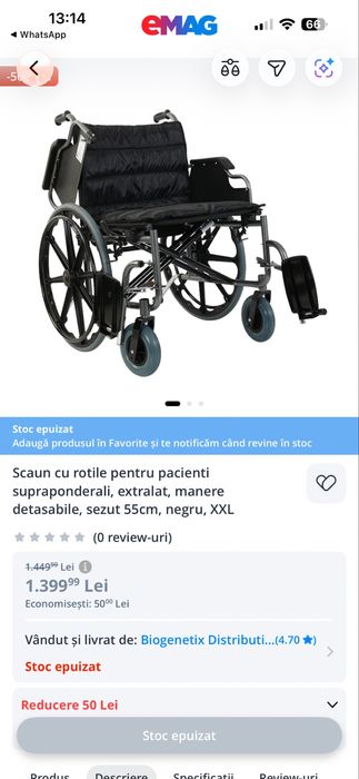 Scaun cu rotile xxl