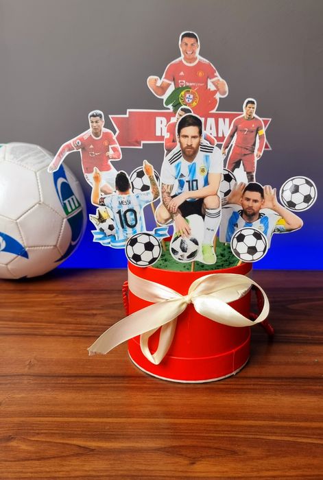 Toppere tort cu tema Ronaldo și Messi