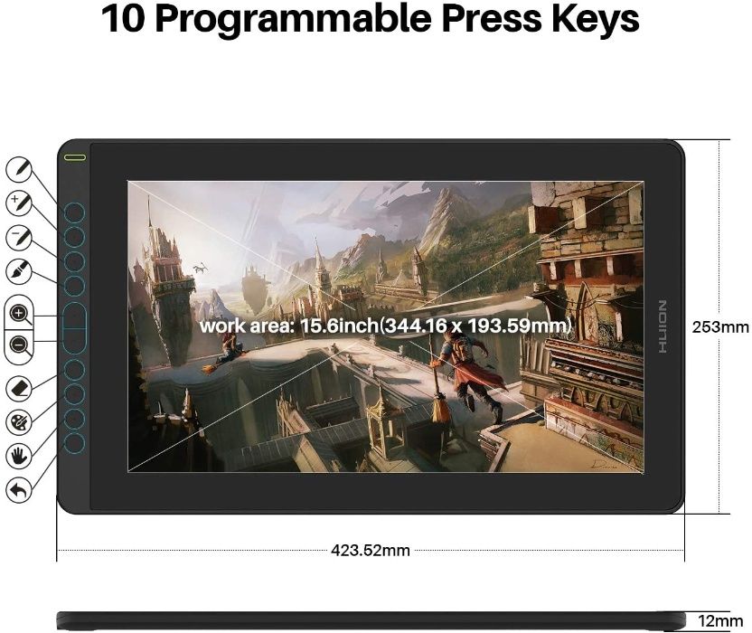Графический планшет с экраном Huion Kamvas 16 + Подставка