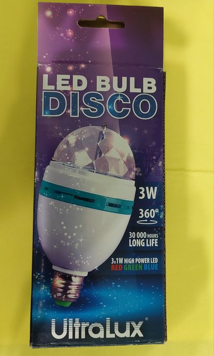 Въртяща се ДИСКО LED Лампа,Кафемелачка,мини Чопър