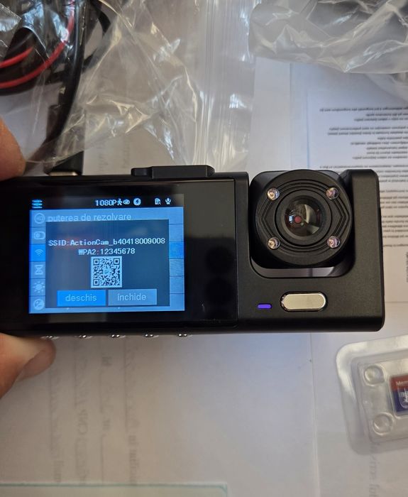 Camera video auto tripla/wifi/card 64Gb/Full HD.