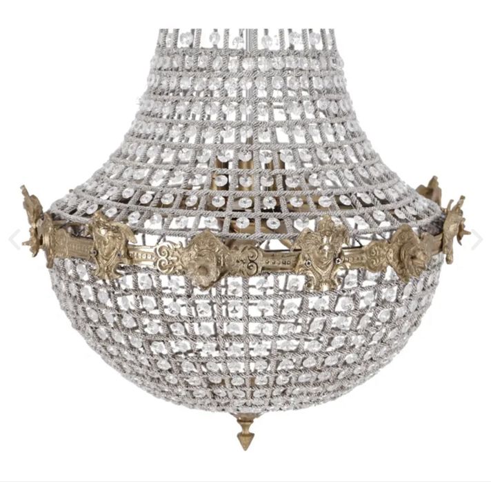 Candelabru Bronz / Cristal *** vintage / antic / vechi / retro ***