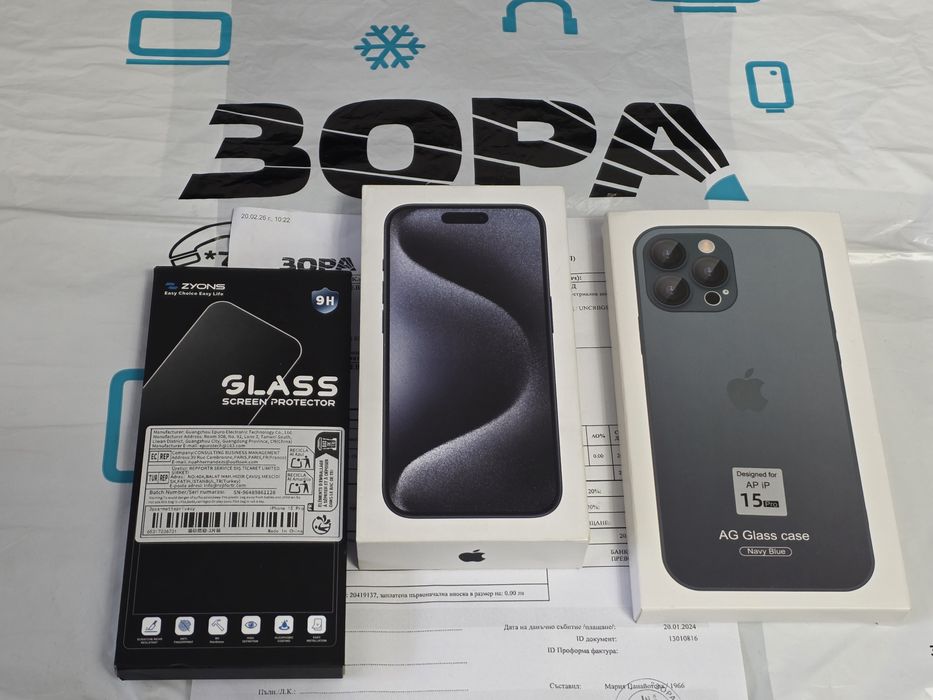КАТО НОВ 512GB iPhone 15 Pro ЗОРА  Гаранция 2026 Blue / Син
