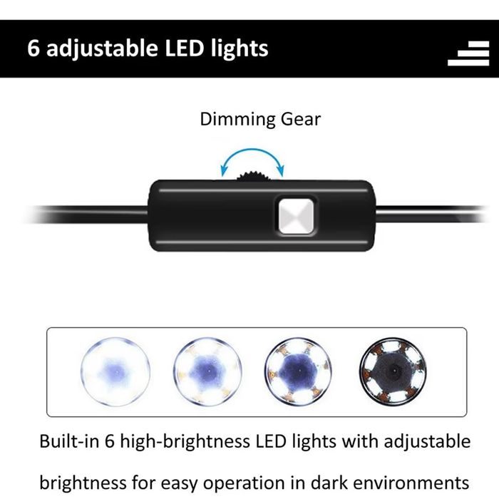 USB Type-C ulagichi bilan 3 tasi 1 ta endoskopli kamera, 7 mm