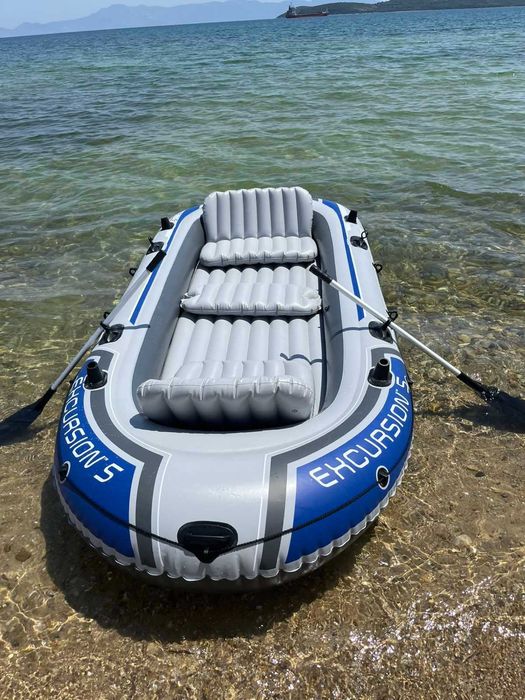 Надуваема лодка Intex Excursion 5 за рафтинг, разходка и риболов