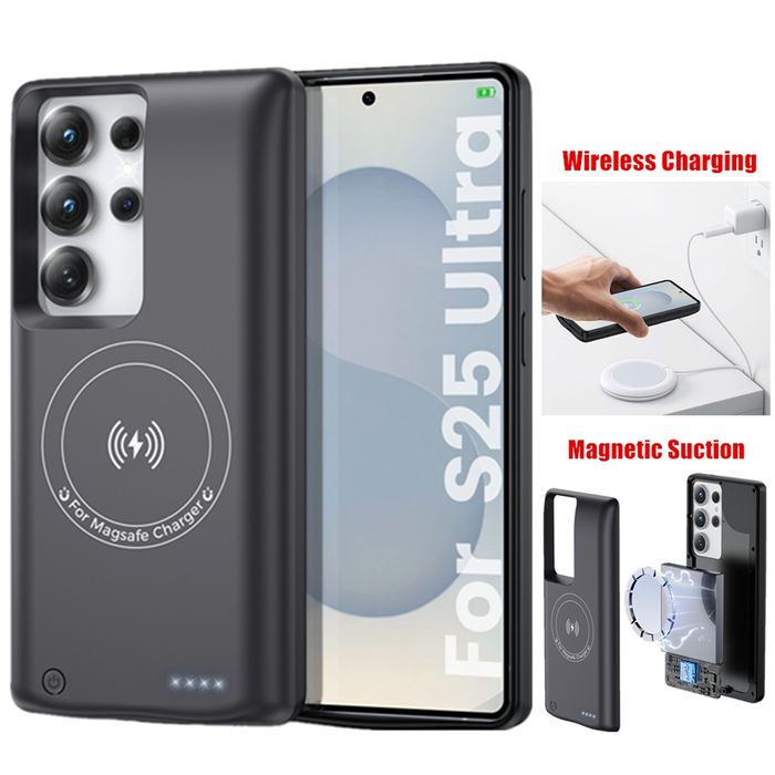 Кейс с батерия за Samsung S24 S25 , безжично Qi зареждане