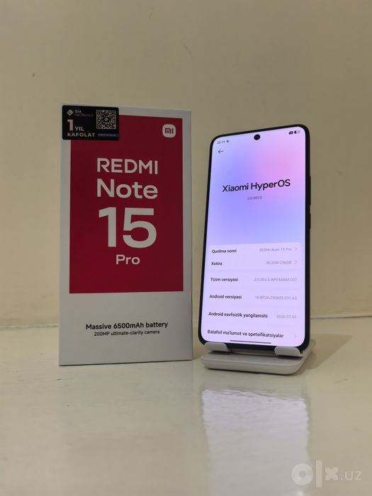 Redmi Note 15 Pro (12/256) 1 oylik srochna
