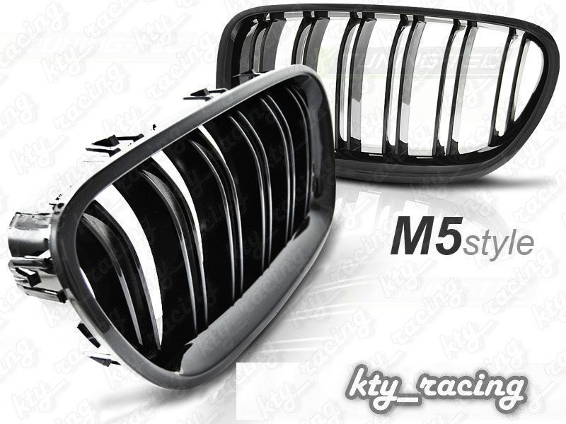Grile duble pentru BMW F10 seria 5 M5 LCI look Negru Lucios sau Mat  CALITATE PREMIUM ⭐️⭐️⭐️⭐️⭐️