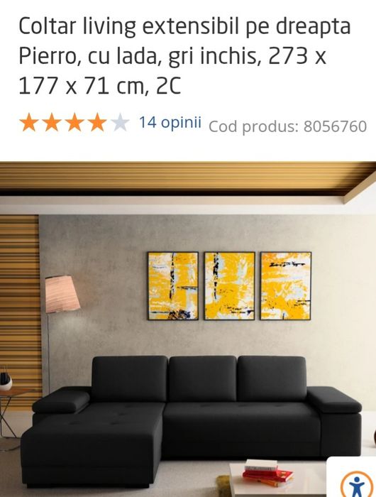 Colțar extensibil cu ladă