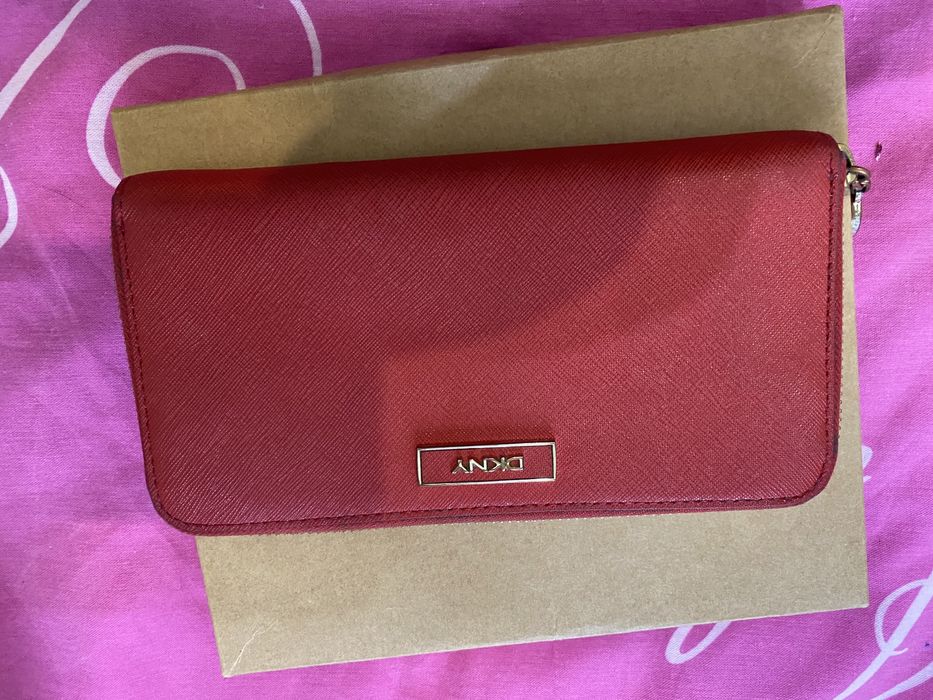 Кошелек DKNY оригинал красный кожаный