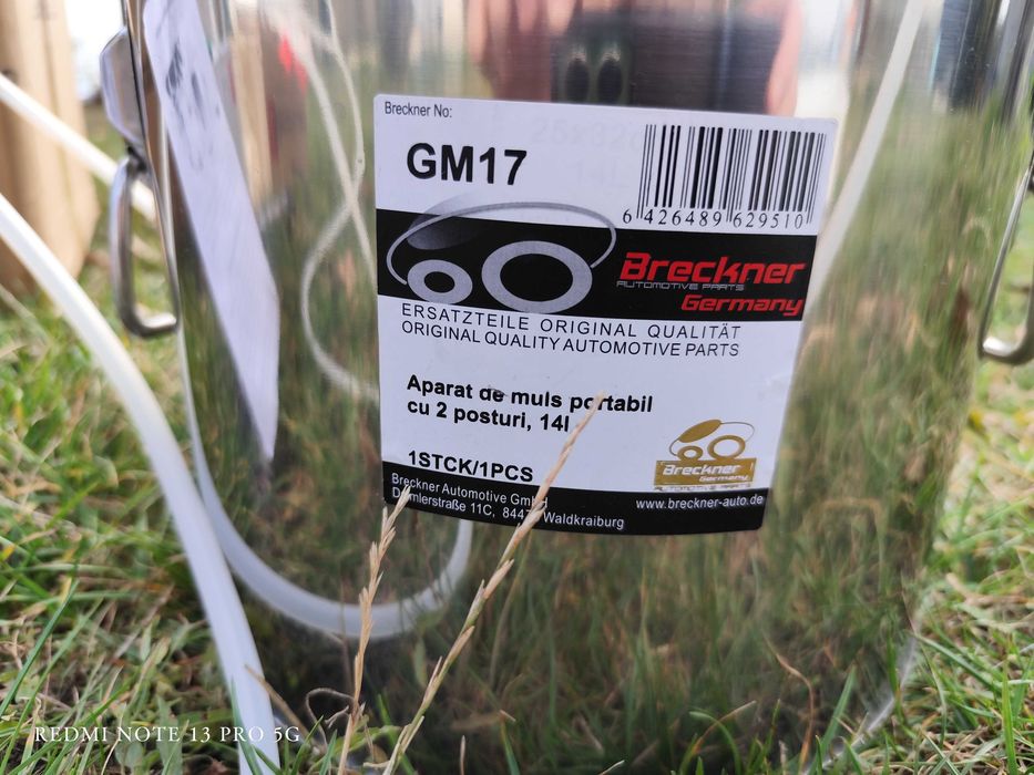Aparat de muls portabil Breckner Germany 1 post, bidon 14L