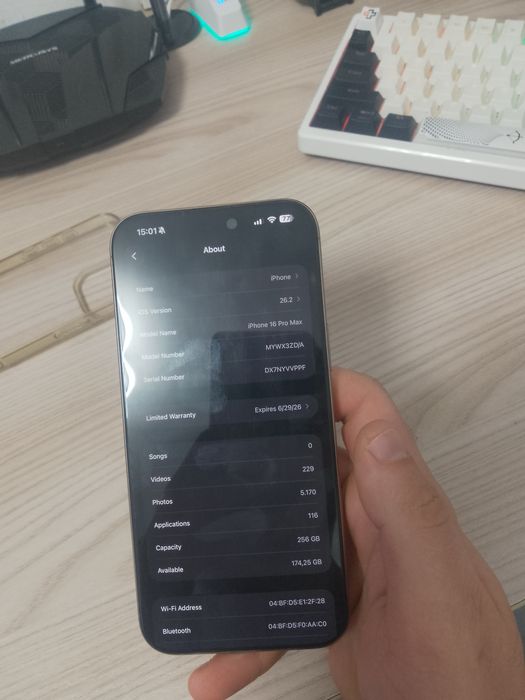 Vand iphone 16 pro max 256gb desert titanium