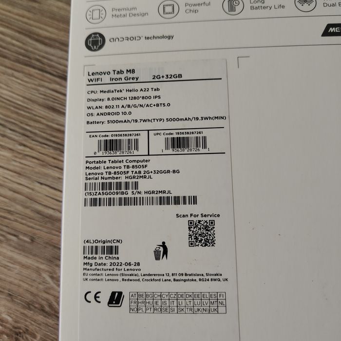 Таблет Lenovo Tap M8