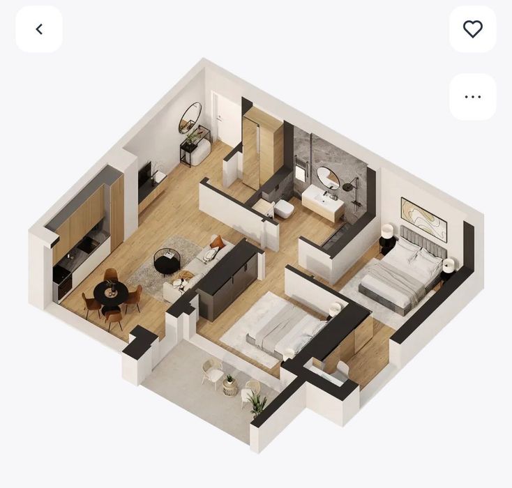 Тристаен апартамент с морска гледка в премиум комплекс Emerald Residence, к.к. Чайка