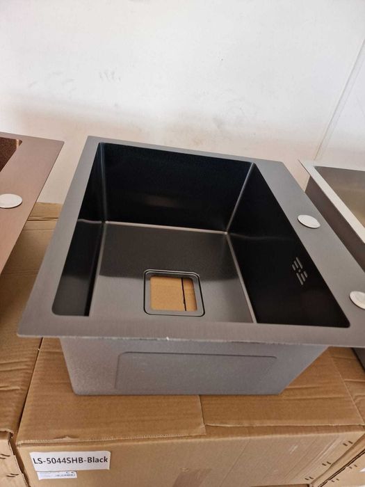 Lichidare stoc chiuveta bucatarie 44x50 negru carbon