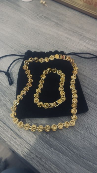 Set tennis colier-brățară gold stil swarovski
